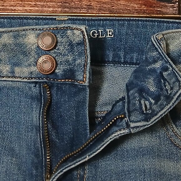 American Eagle Jeans Size 14 Artist Stretch Flare Leg Low Rise Distressed 2013 - Picture 6 of 10